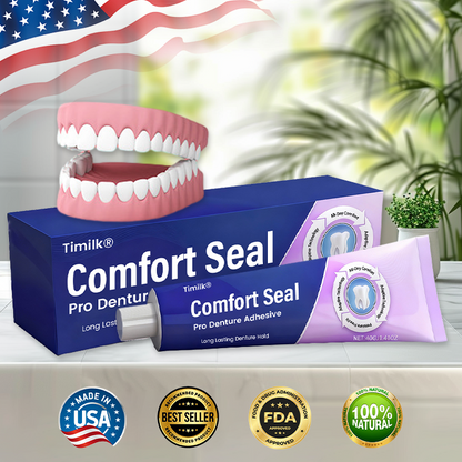 Timilk® Comfort Seal Pro Denture Adhesive🦷💜 (Clinically Proven 96-   Hour Lock Hold for   Secure, Comfortable &   Zinc-Free Denture Fit)
