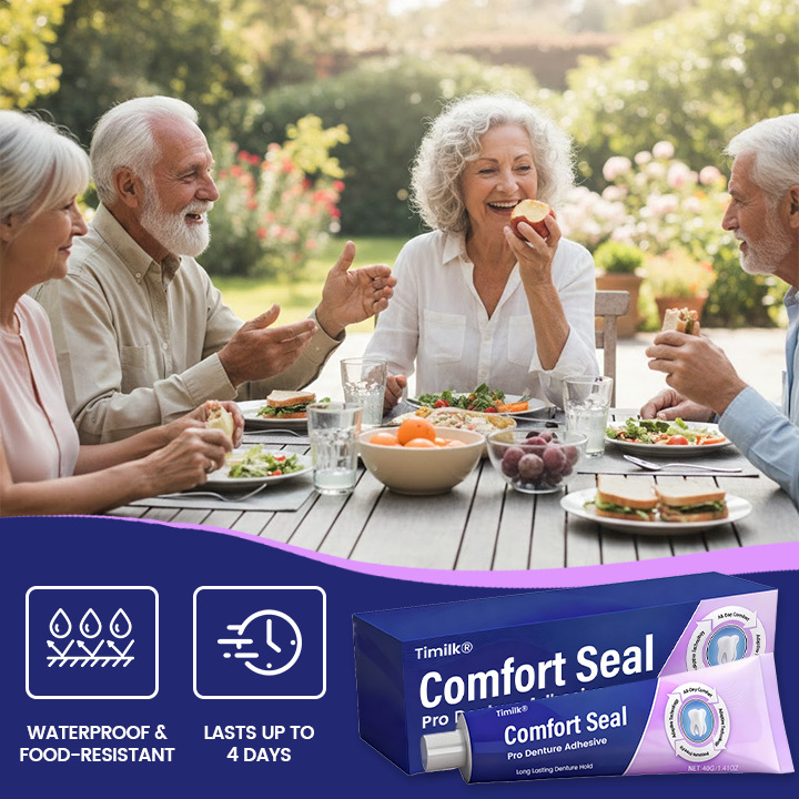 Timilk® Comfort Seal Pro Denture Adhesive🦷💜 (Clinically Proven 96-   Hour Lock Hold for   Secure, Comfortable &   Zinc-Free Denture Fit)