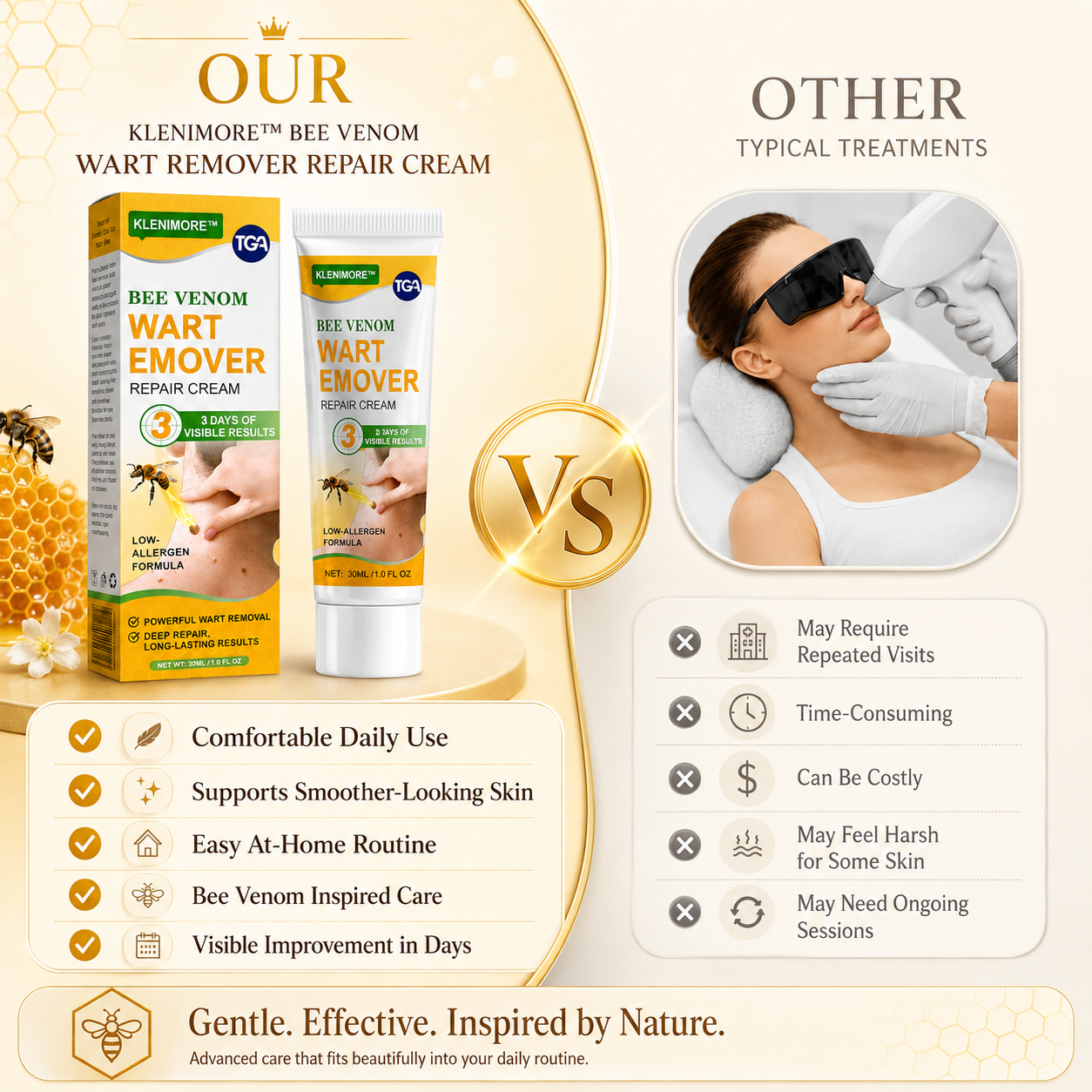 Fade Warts, Smooth Texture, Even Tone — One Cream For Complete Wart Removal & Skin Recovery