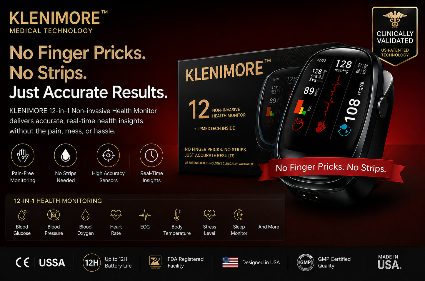 🔥Final 2 Hours – Limited Stock Left🏆KLENIMORE™ Non-Invasive Smart Blood Sugar Tracking Device 99.9% Accuracy (Mayo Clinic Recommended)