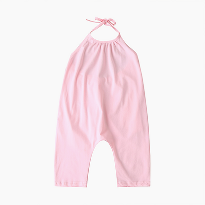 Girls' Soft Casual Backless Jumpsuit